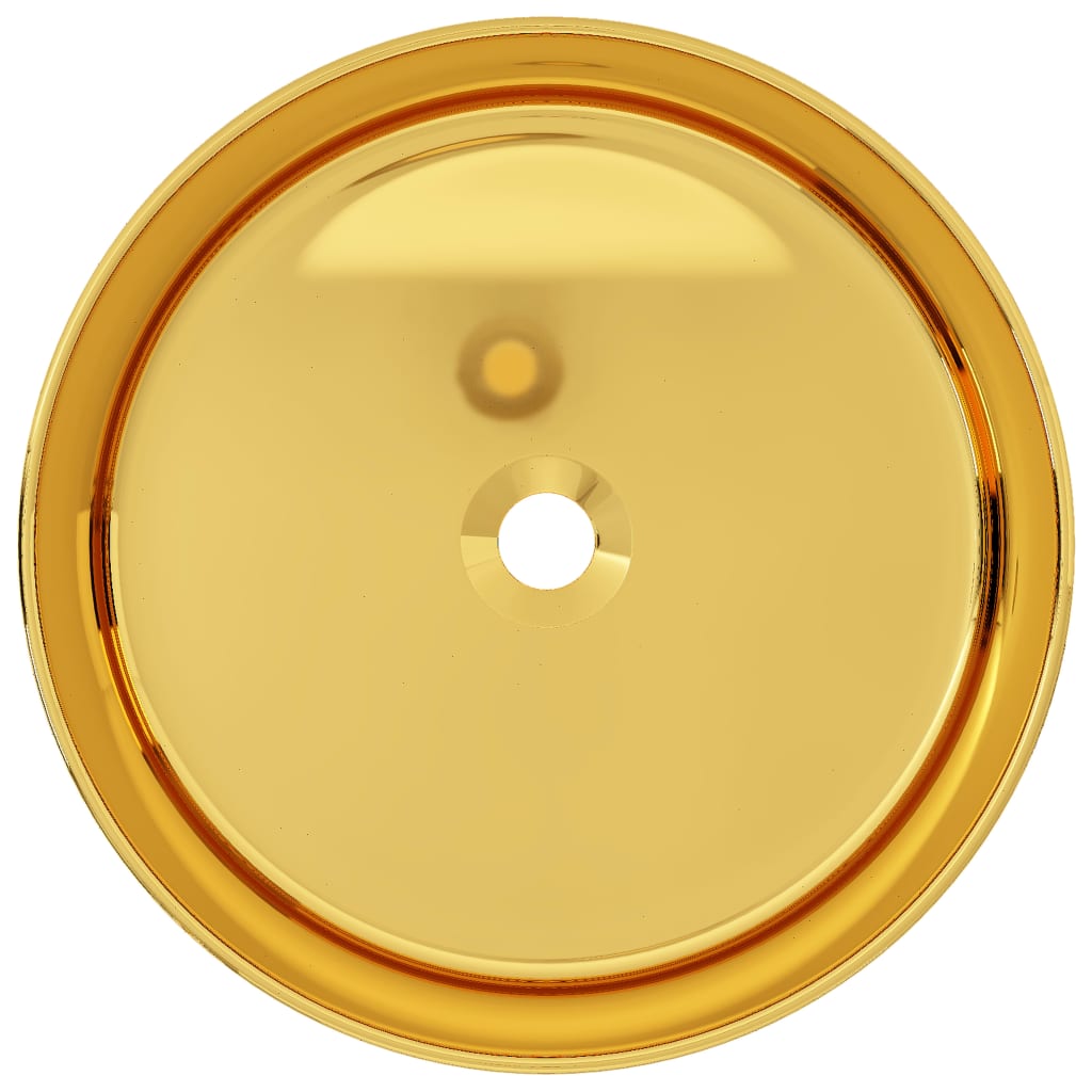 vidaXL Umyvadlo zlaté 40 x 15 cm keramika