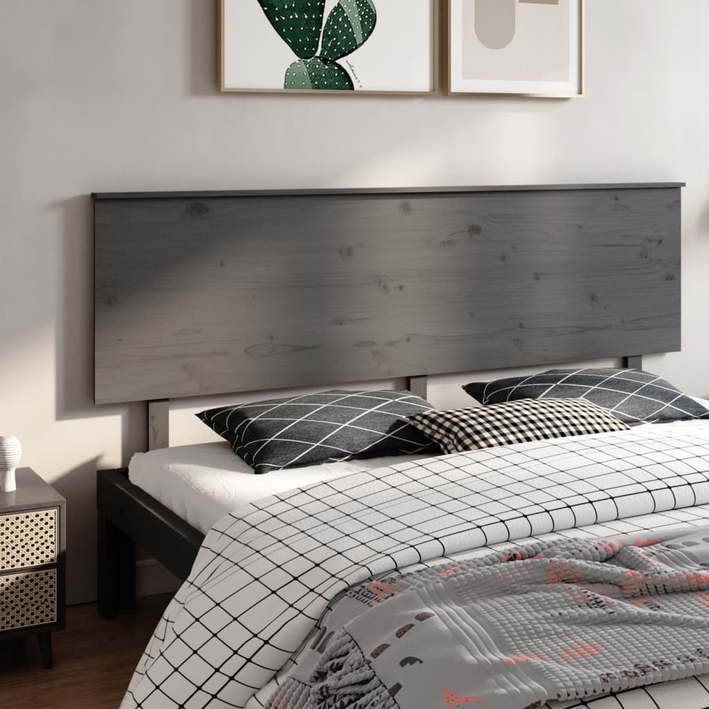 vidaXL Čelo postele šedé 204 x 6 x 82,5 cm masivní borovice