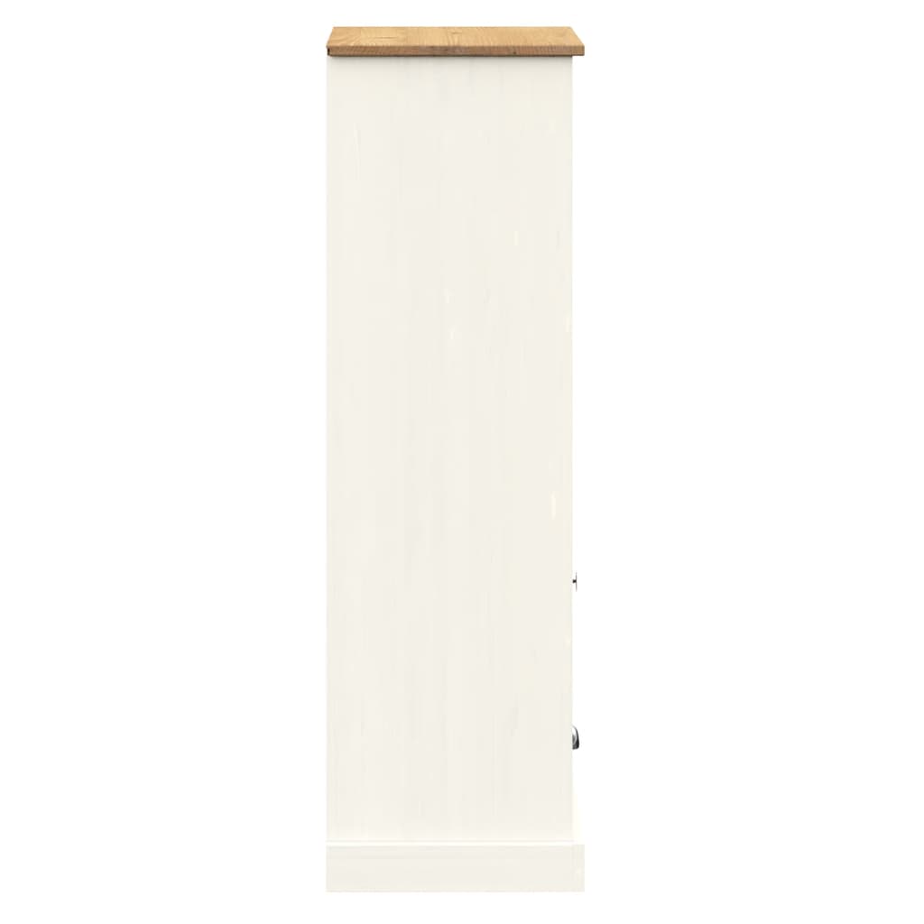 vidaXL Knihovna VIGO bílá 60 x 35 x 114,5 cm masivní borové dřevo