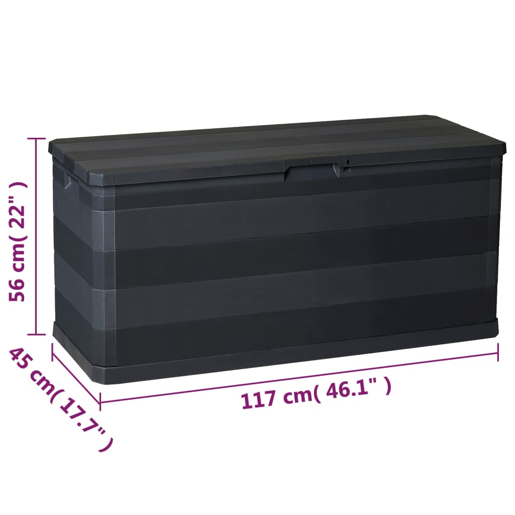 vidaXL Zahradní úložný box černý 117 x 45 x 56 cm