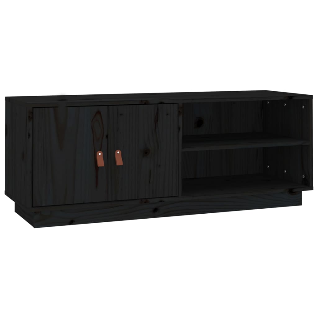 vidaXL TV skříňka černá 105 x 34 x 40 cm masivní borové dřevo