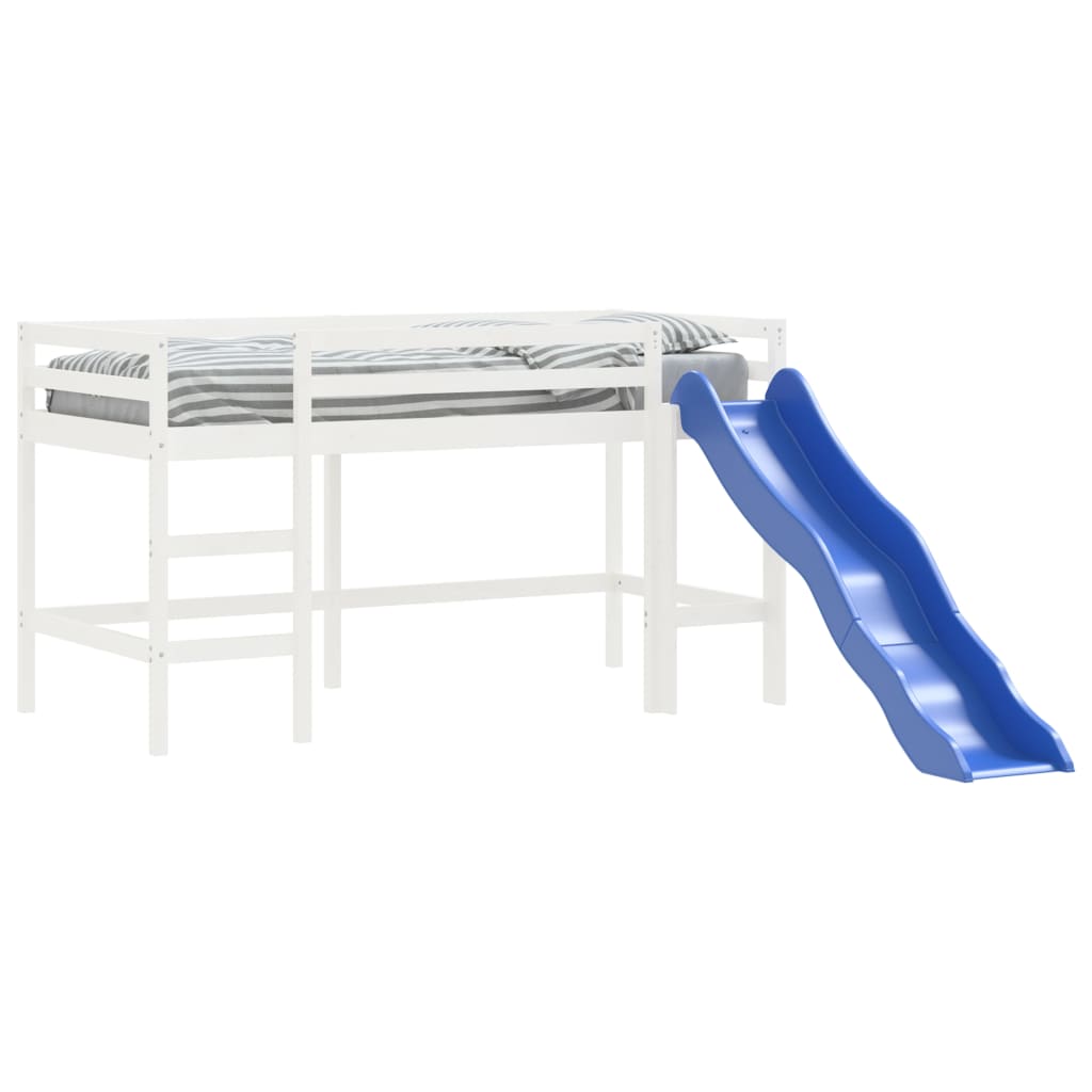 vidaXL Dětská patrová postel se skluzavkou bílá 80x200 cm borové dřevo