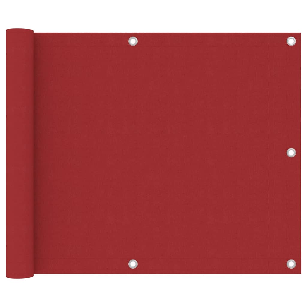 vidaXL Balkónová zástěna červená 75 x 500 cm oxfordská látka