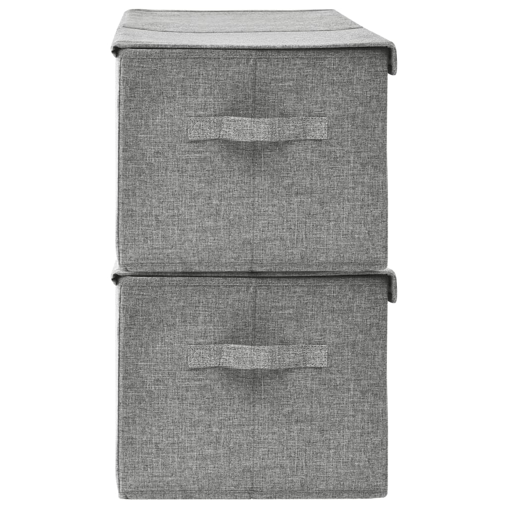 vidaXL Úložné boxy 2 ks textil 50 x 30 x 25 cm šedé