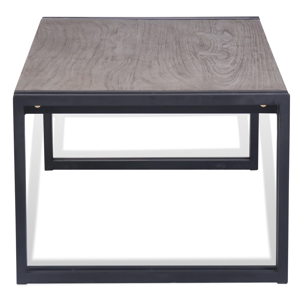 vidaXL Konferenční stolek, teak, 100x50x35 cm, šedý