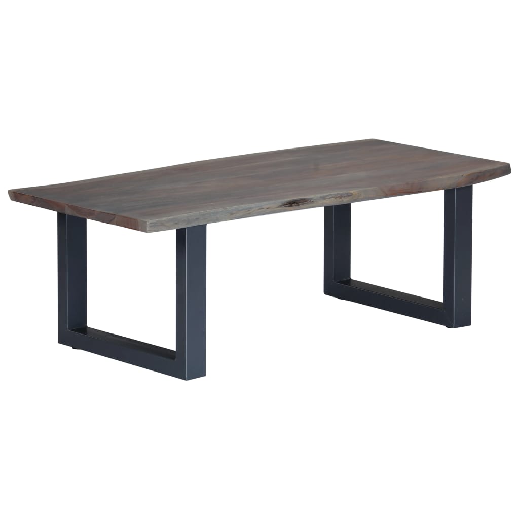 vidaXL Konferenční stolek s živou hranou šedý 115x60x40cm dřevo akácie