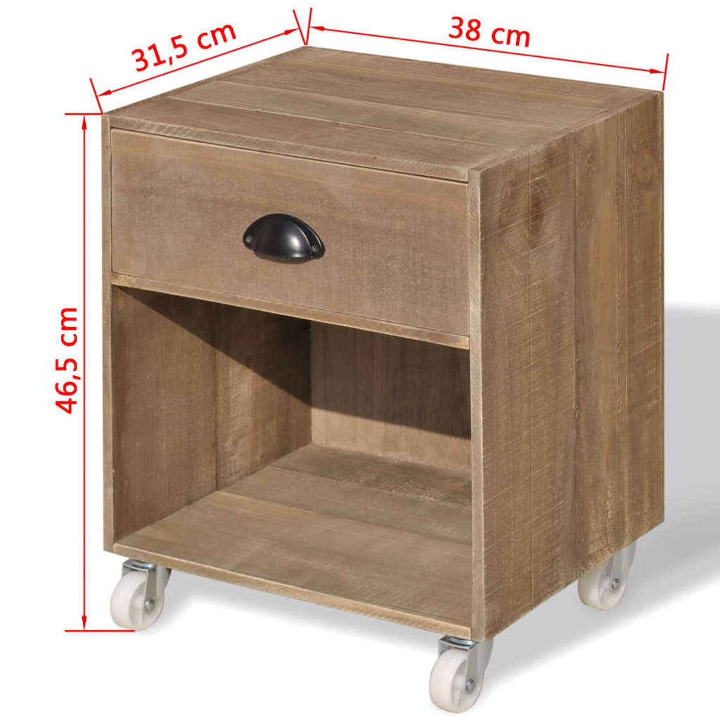 vidaXL Noční stolek 2 ks hnědý, masivní dřevo