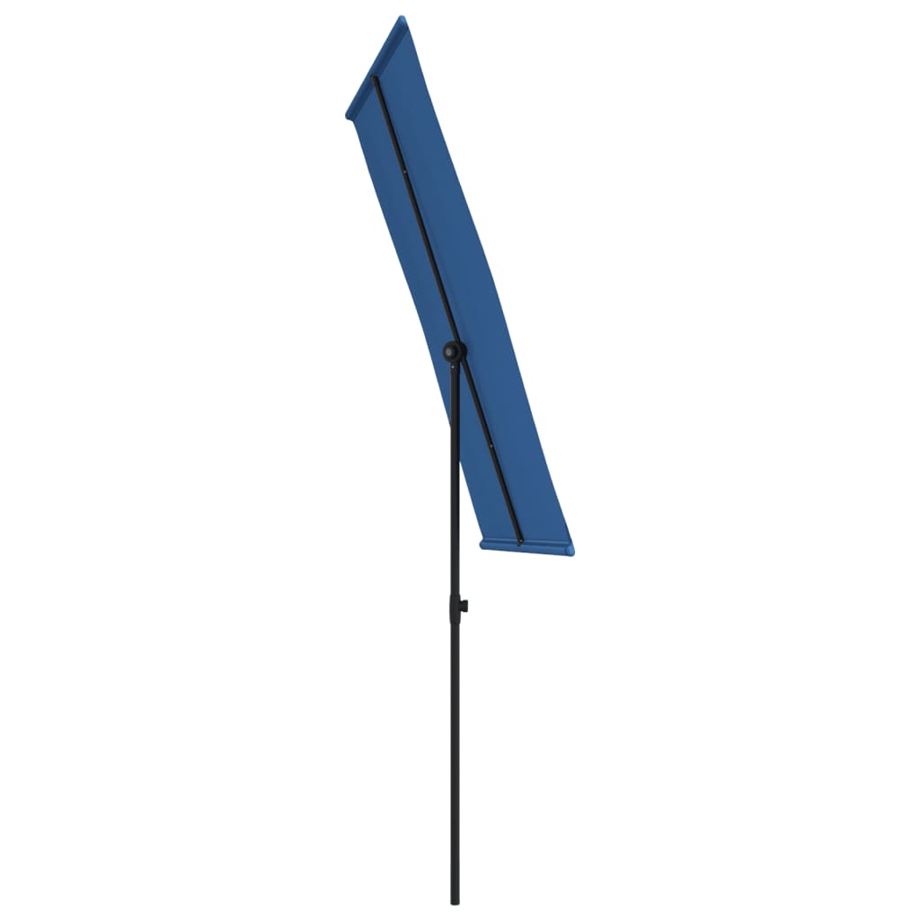 vidaXL Zahradní slunečník s hliníkovou tyčí 180 x 110 cm azurově modrý