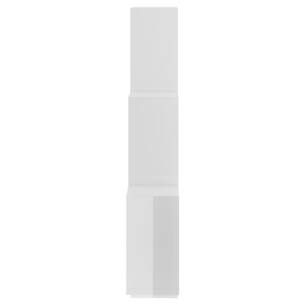 vidaXL Nástěnná police bílá s vysokým leskem 78x15x93 cm dřevotříska
