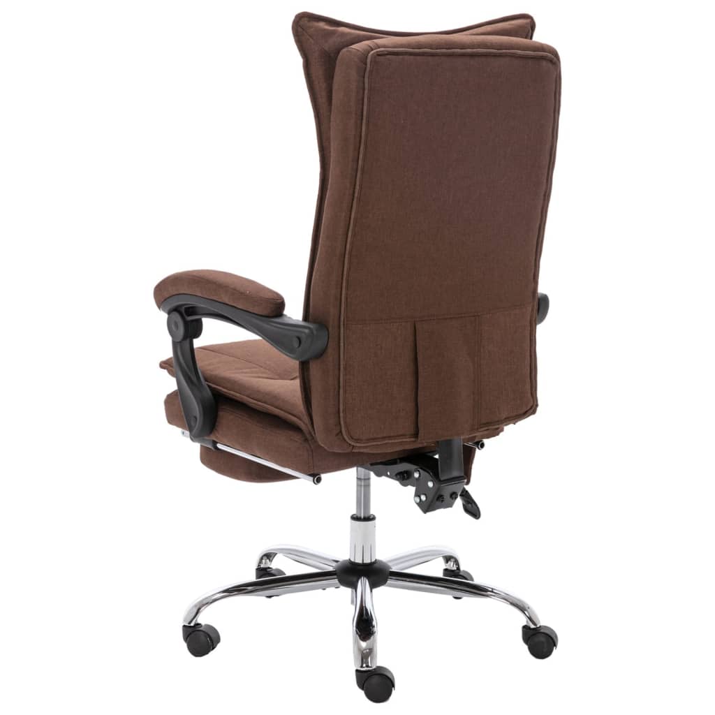 vidaXL Masážní kancelářská židle hnědá textil