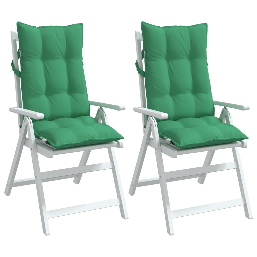 vidaXL Podušky na židli s vysokým opěradlem 2 ks zelené látka oxford