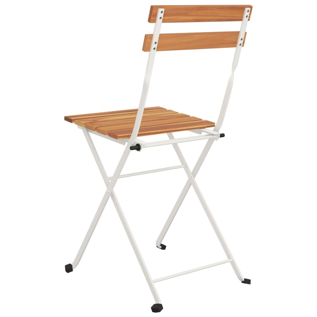 vidaXL Skládací bistro židle 2 ks masivní akáciové dřevo a ocel