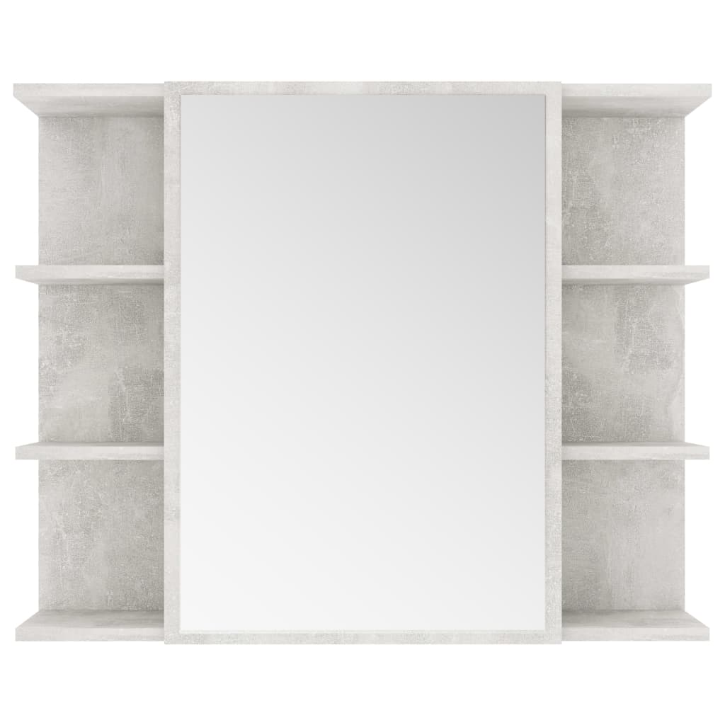 vidaXL Koupelnová skříňka zrcadlo betonová šedá 80x20,5x64 dřevotříska