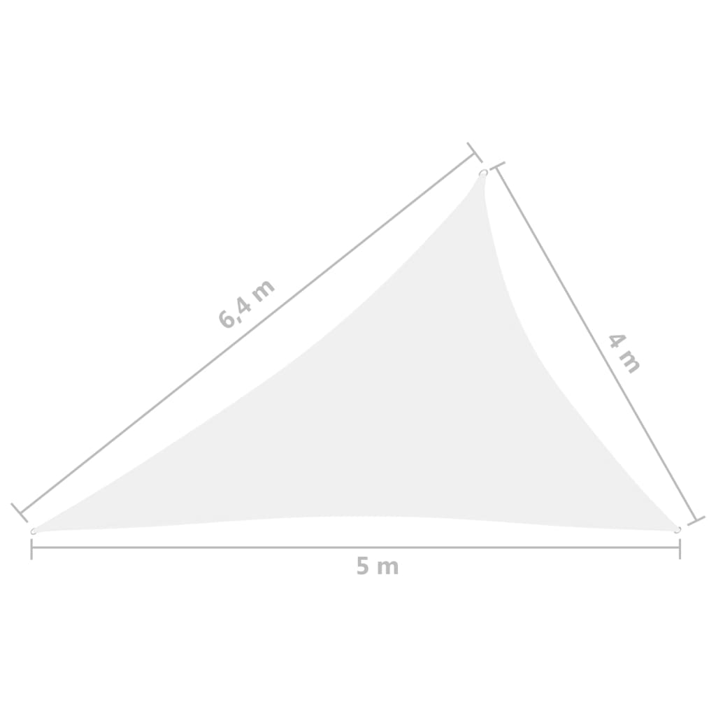 vidaXL Stínící plachta oxfordská látka trojúhelník 4 x 5 x 6,4 m bílá