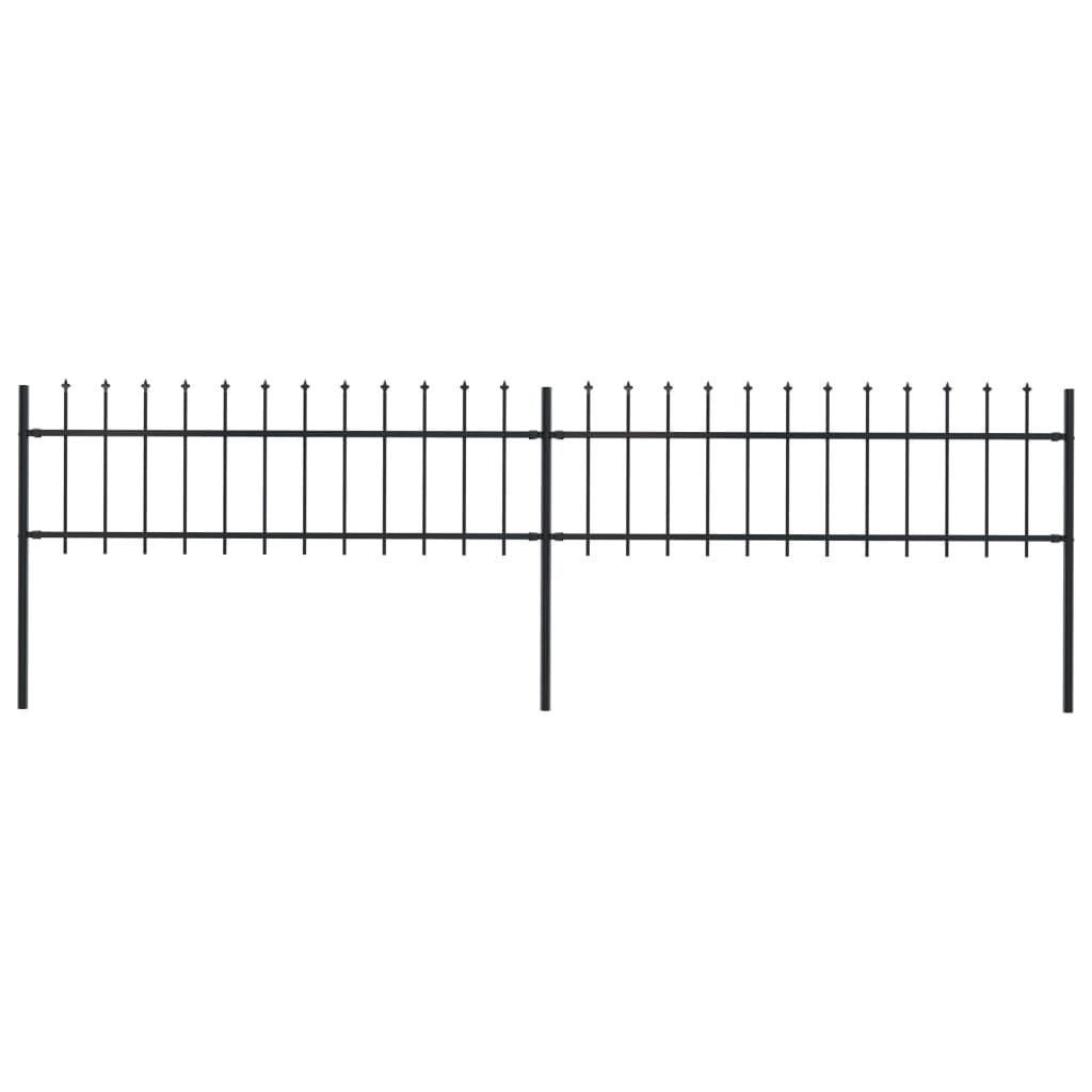 vidaXL Zahradní plot s hroty ocelový 3,4 x 0,6 m černý