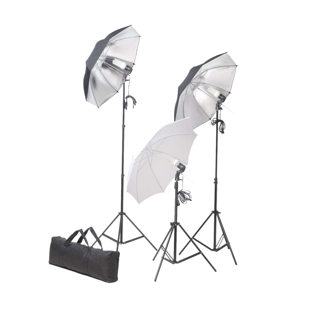 vidaXL Sada studiových světel 24 wattů se stativy a deštníky