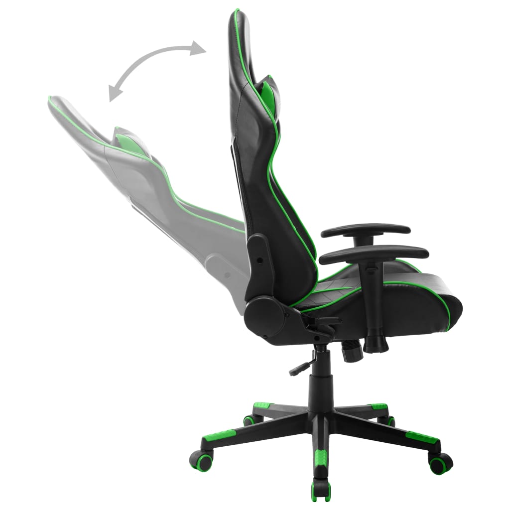 vidaXL Herní židle černá a zelená umělá kůže