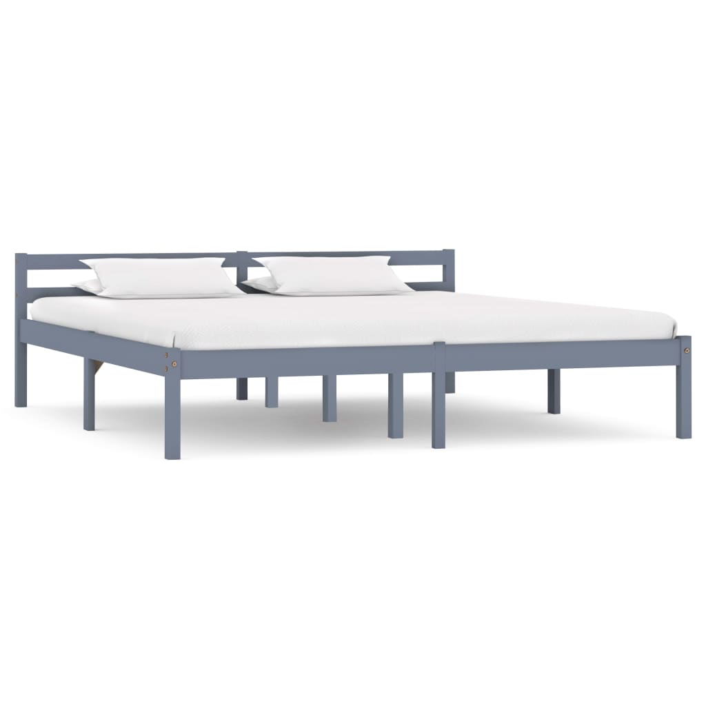 vidaXL Rám postele šedý masivní borové dřevo 180 x 200 cm