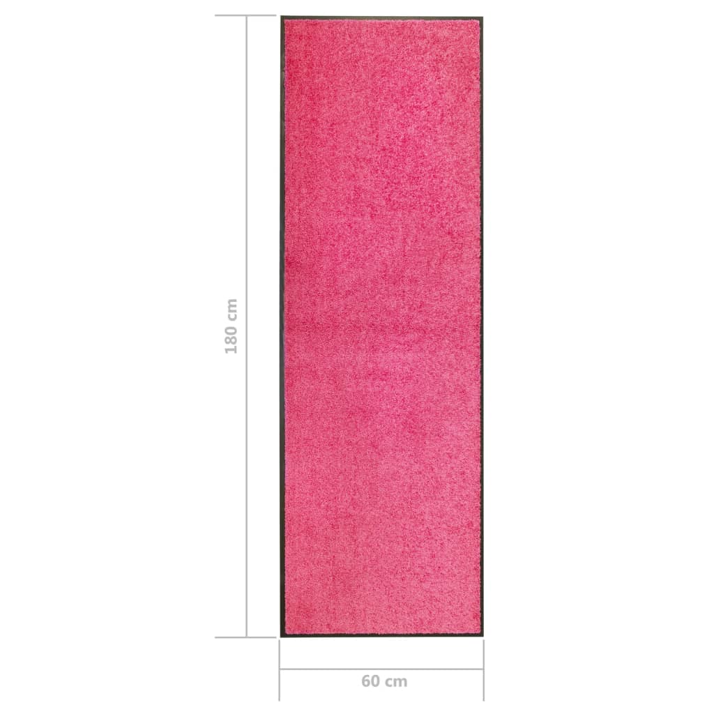 vidaXL Rohožka pratelná růžová 60 x 180 cm