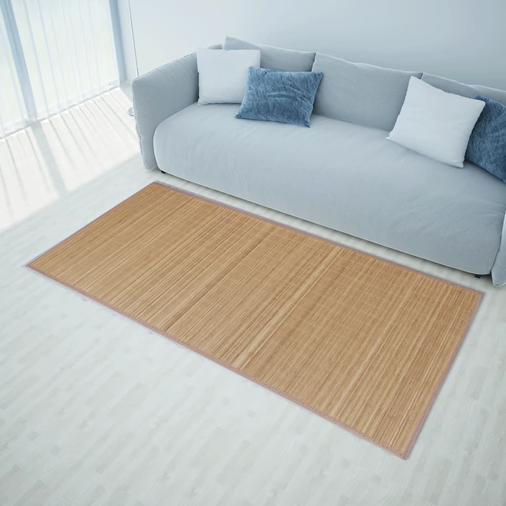 Obdélníková hnědá bambusová rohož / koberec 80 x 300 cm