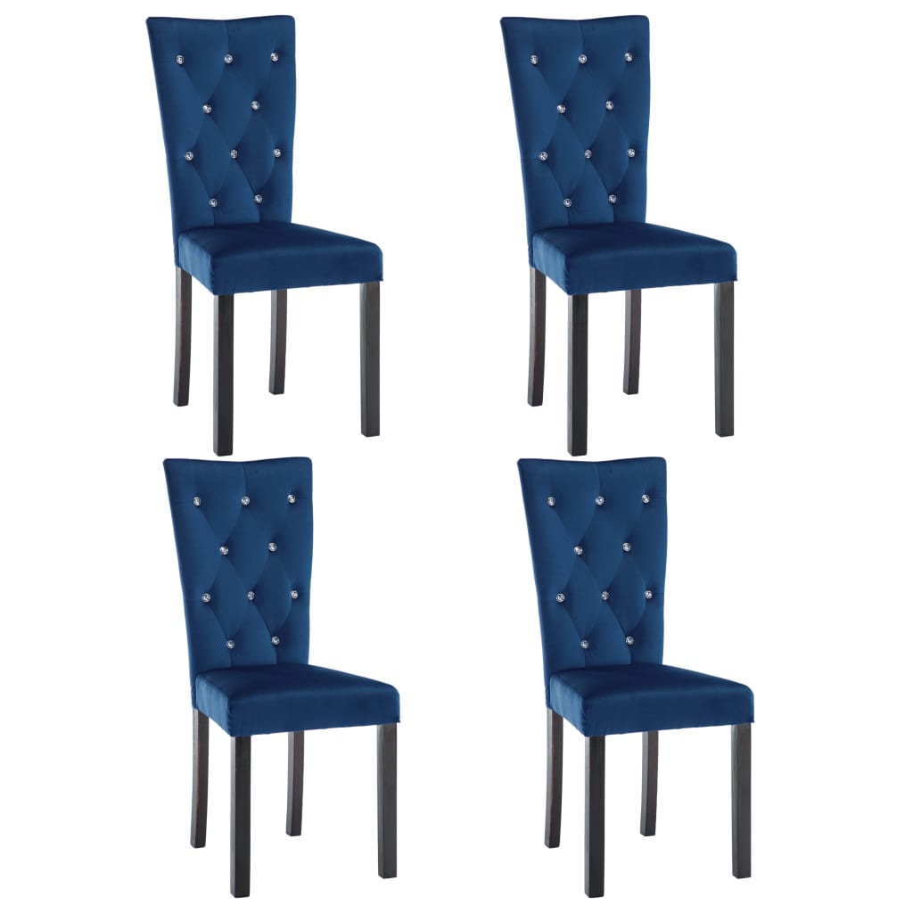 vidaXL Jídelní židle 4 ks tmavě modré samet