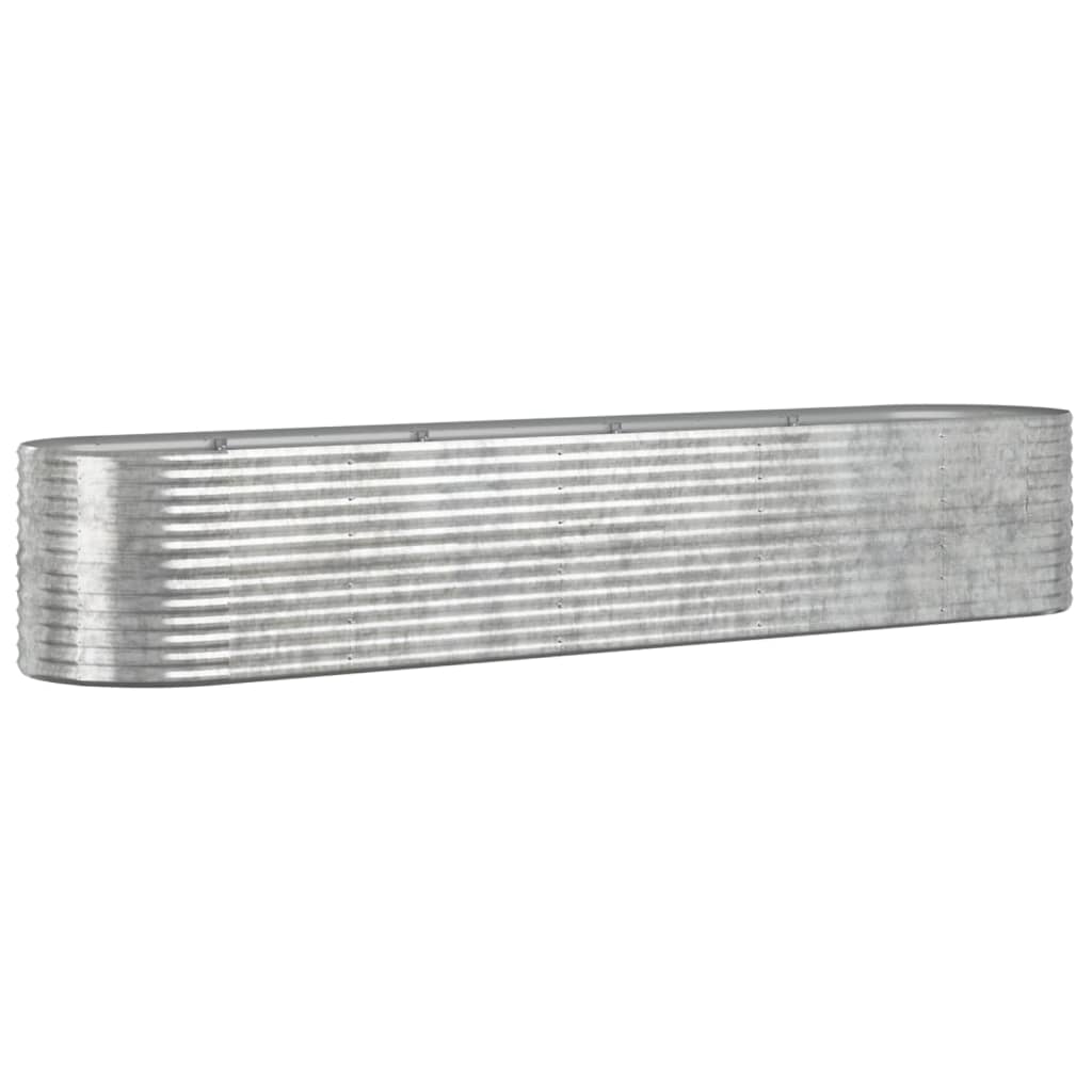 vidaXL Vyvýšený záhon práškově lakovaná ocel 368x80x68 cm stříbrný
