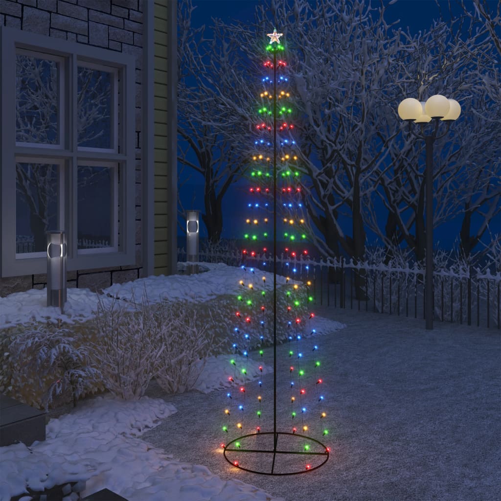 vidaXL Vánoční stromek kužel 136 barevných LED diod 70 x 240 cm