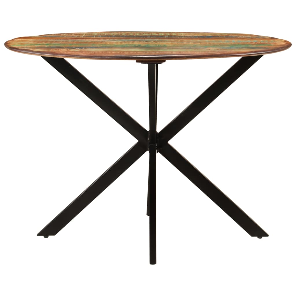 vidaXL Jídelní stůl Ø 110 x 78 cm masivní recyklované dřevo a ocel