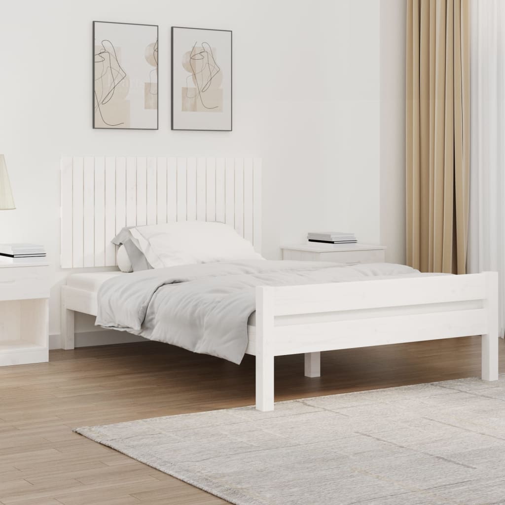 vidaXL Nástěnné čelo postele bílé 127,5x3x60 cm masivní borové dřevo