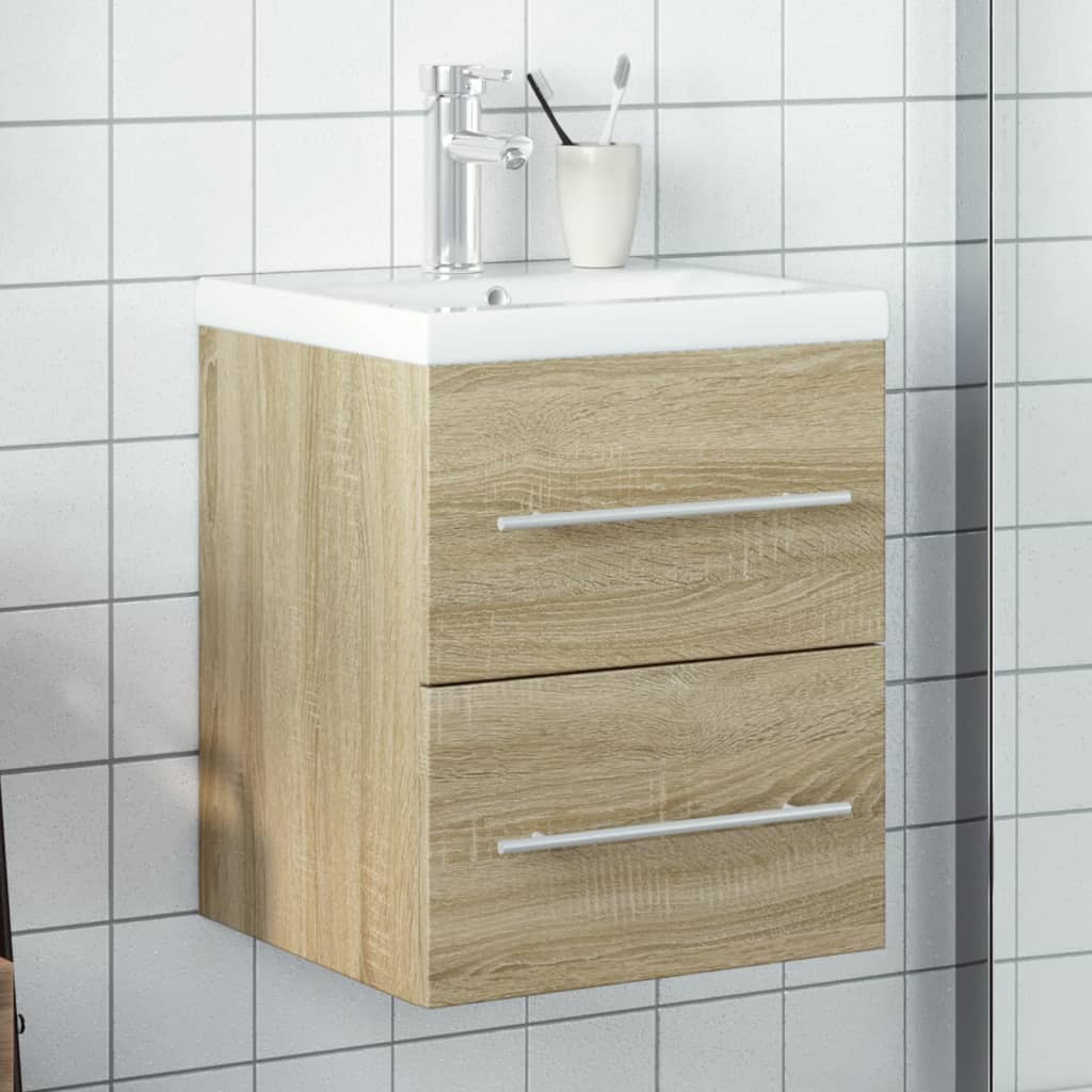 vidaXL Koupelnová skříňka se zápustným umyvadlem dub sonoma