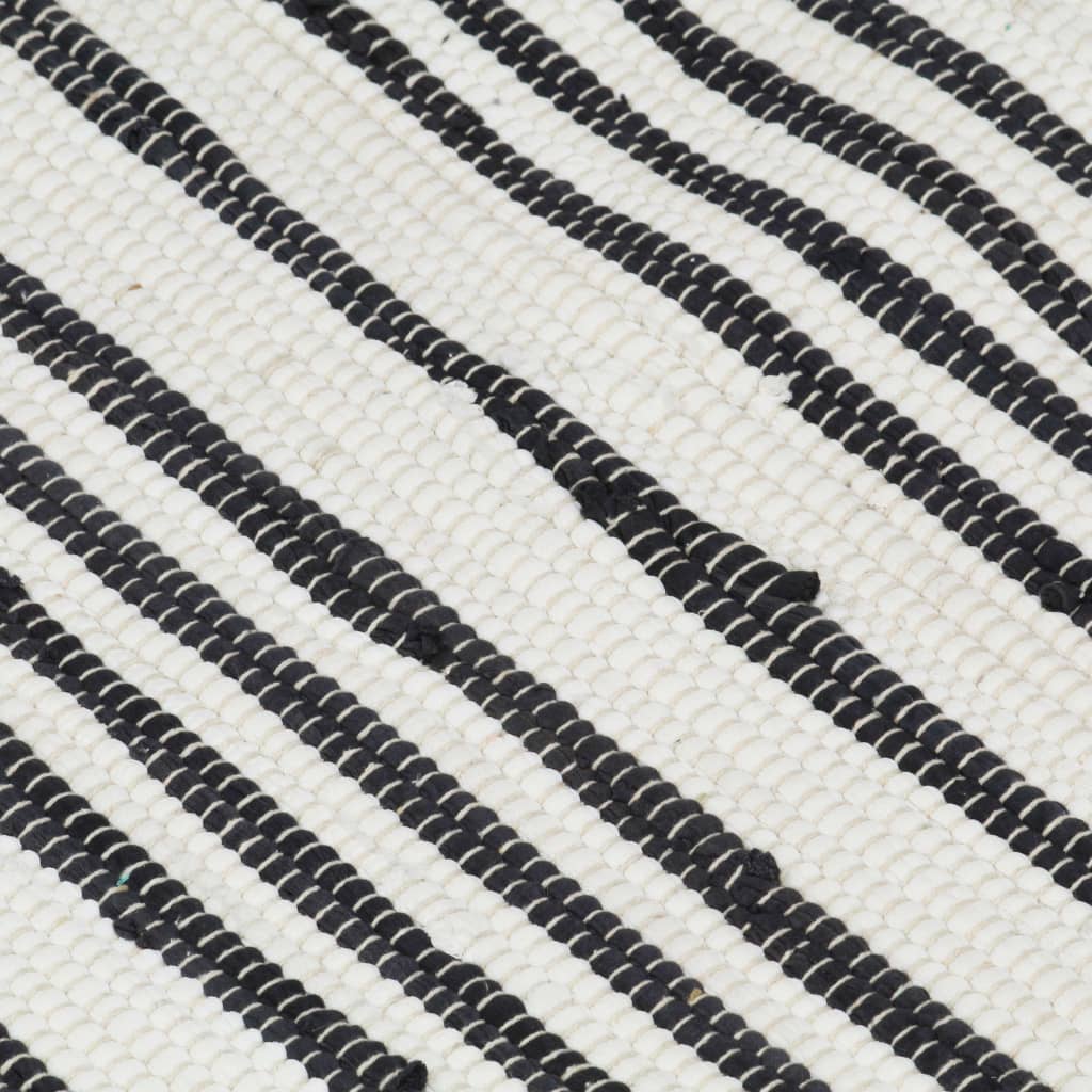 vidaXL Ručně tkaný koberec Chindi bavlna 160 x 230 cm antracitovo-bílý