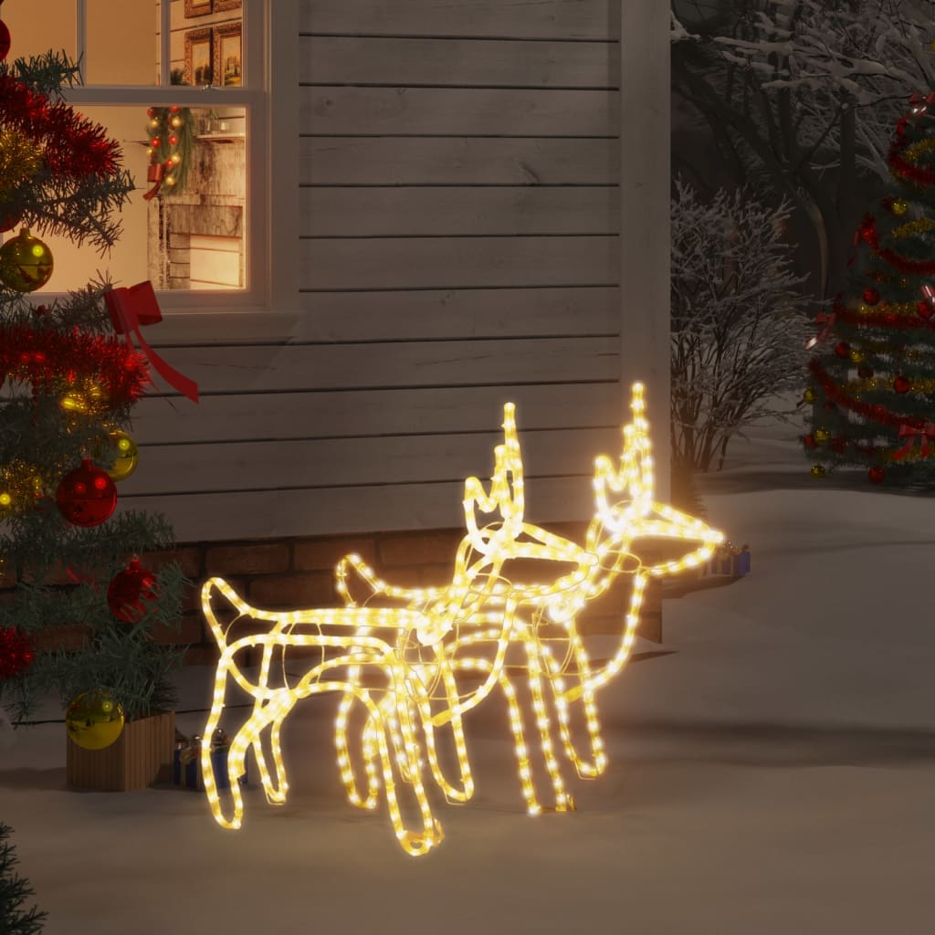 vidaXL Vánoční sobi 2 ks s teplými bílými LED 60 x 30 x 60 cm