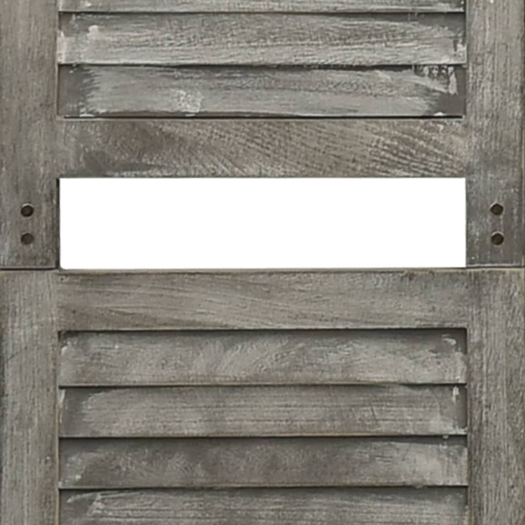 vidaXL 4dílný paraván šedý 143 x 166 cm masivní dřevo