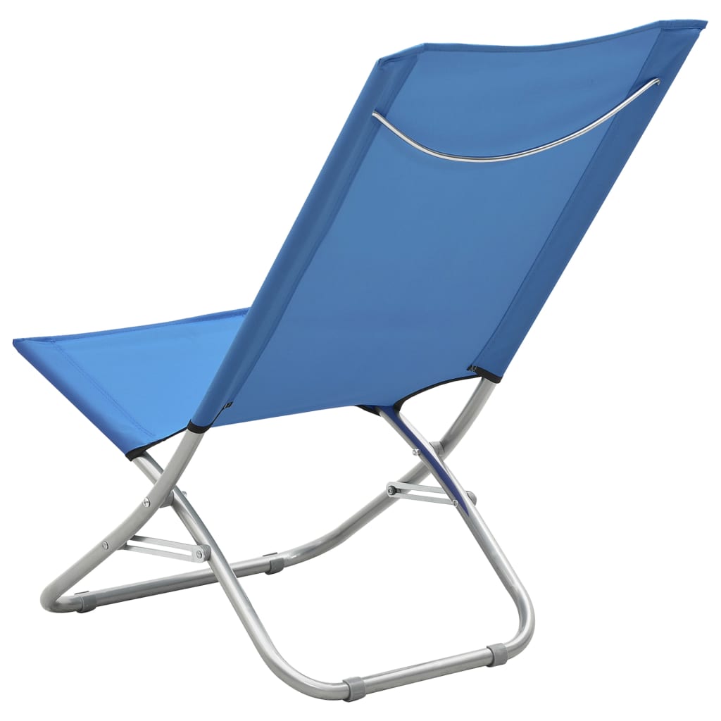 vidaXL Skládací plážové židle 2 ks modré textil