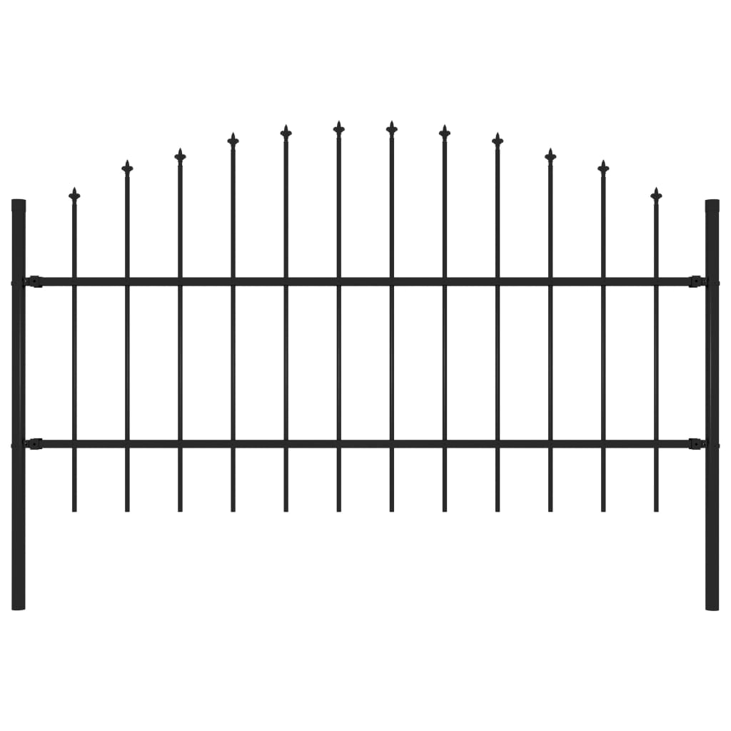 vidaXL Zahradní plot s hroty ocel (0,75–1) x 1,7 m černý
