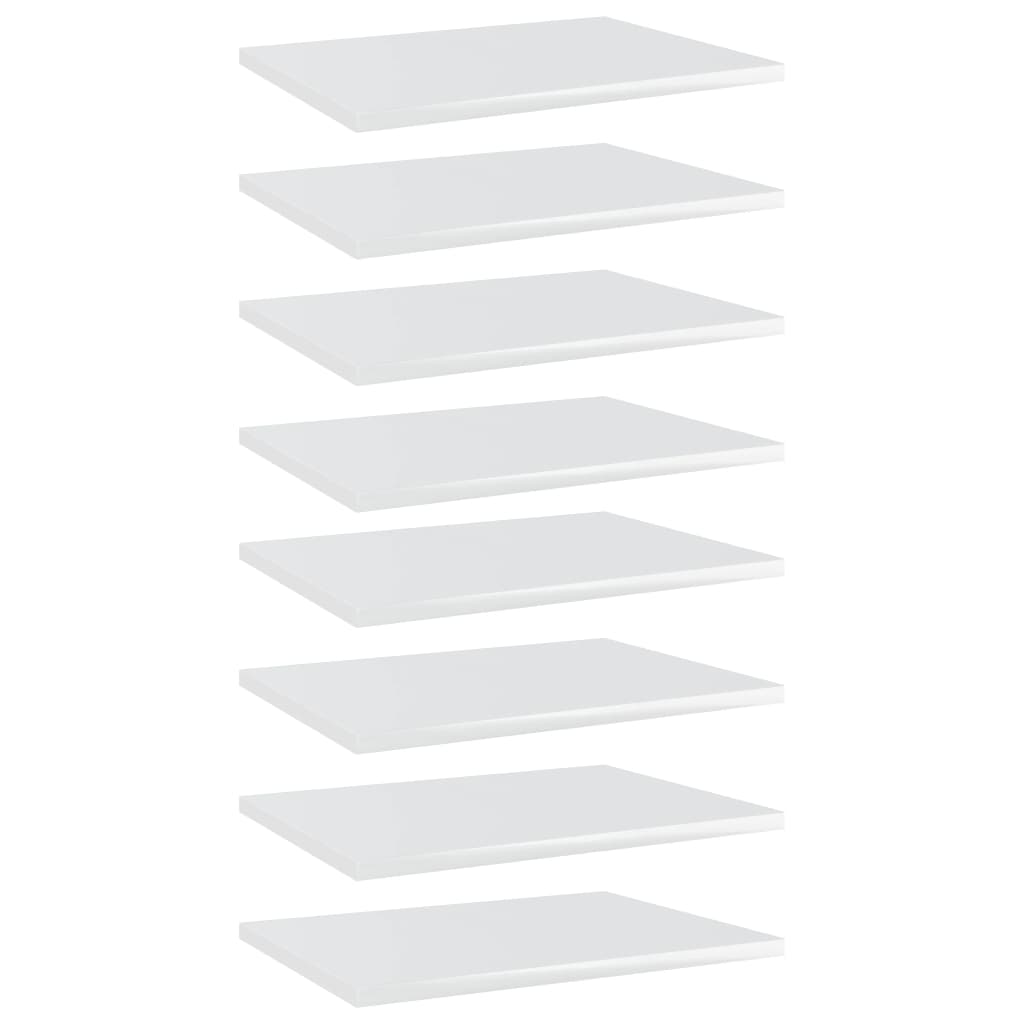 vidaXL Přídavné police 8 ks bílé vysoký lesk 40x30x1,5 cm dřevotříska