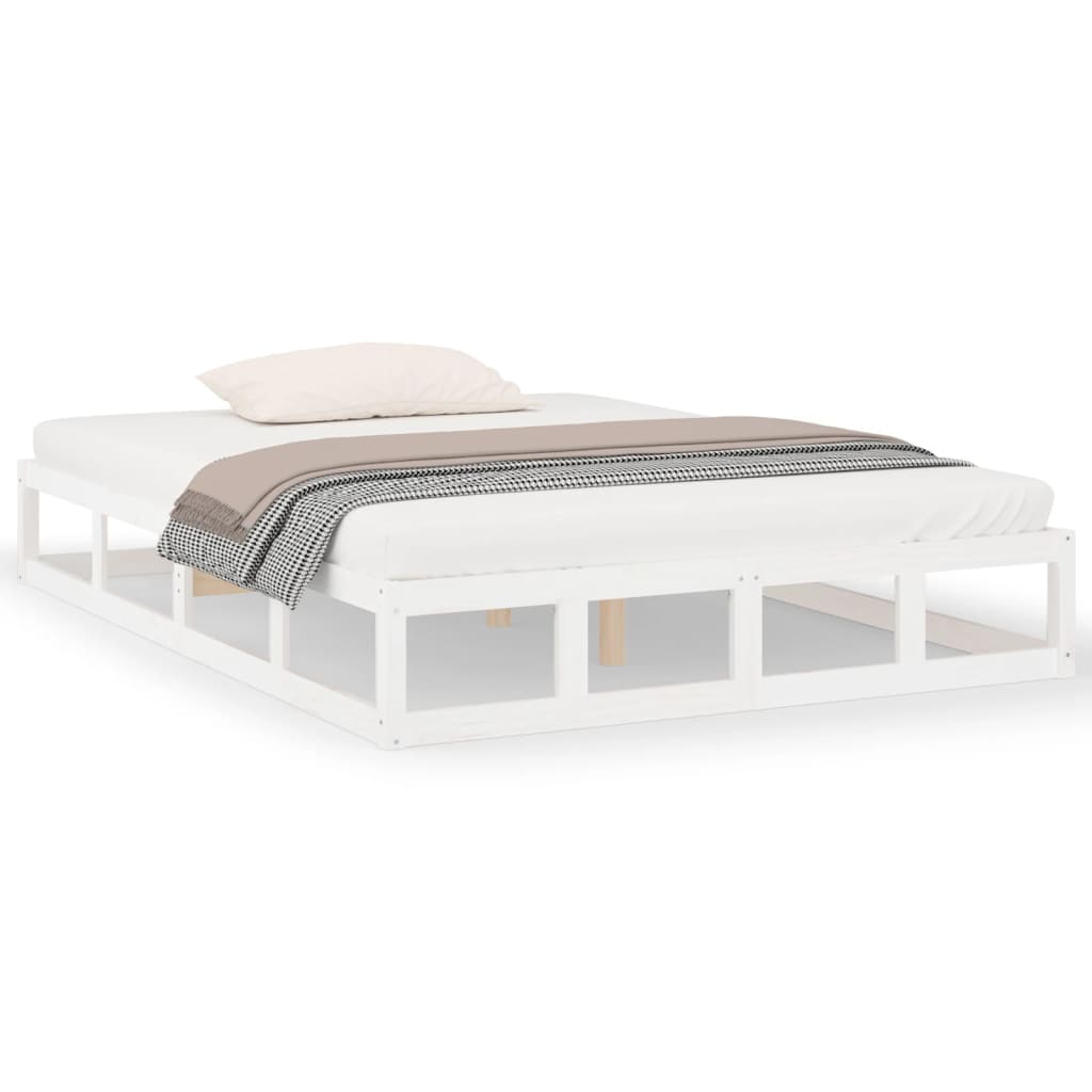 vidaXL Rám postele bílý 140 x 200 cm masivní dřevo