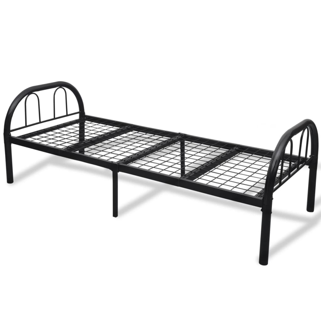 vidaXL Rám postele černý kovový 75 x 200 cm