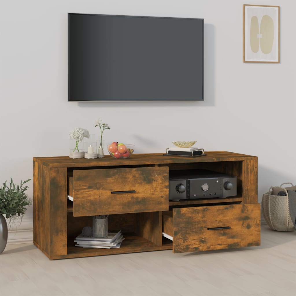 vidaXL TV skříňka kouřový dub 100 x 35 x 40 cm kompozitní dřevo