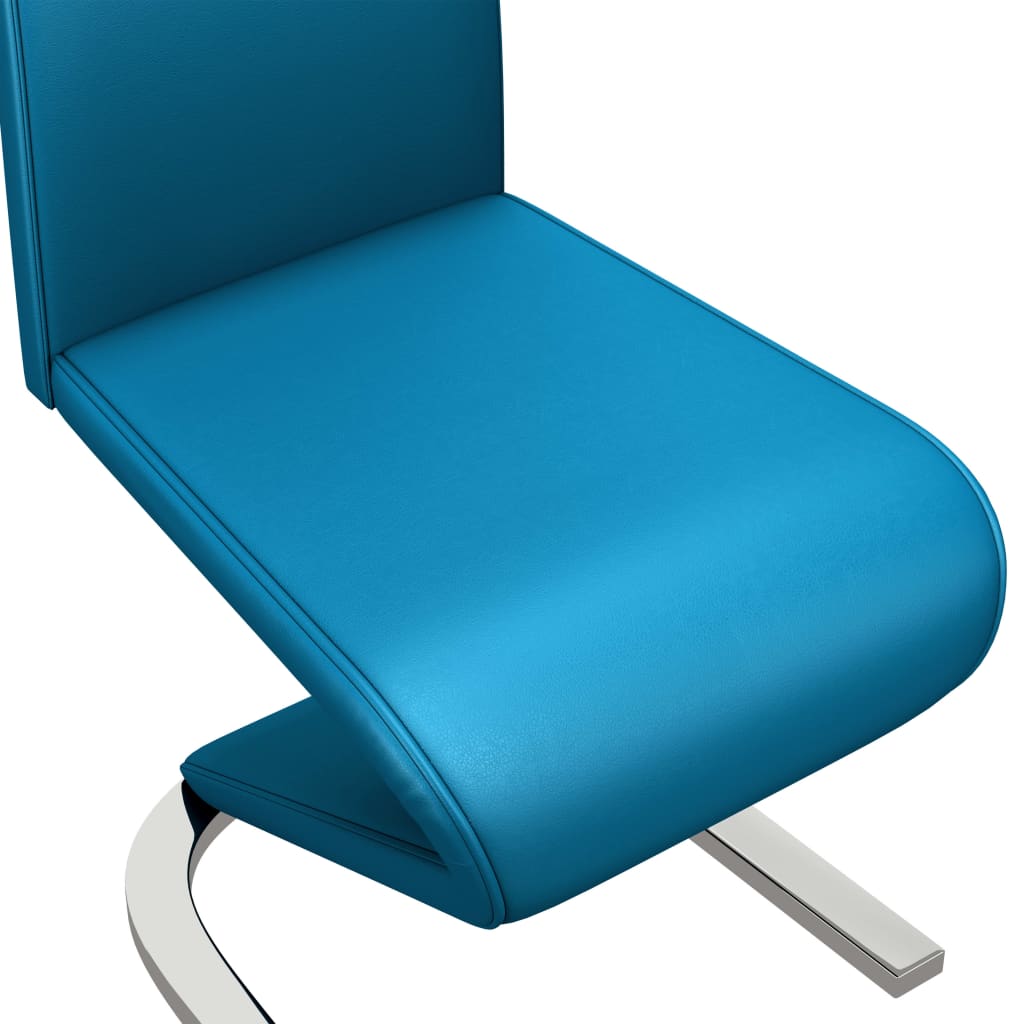 vidaXL Jídelní židle s cik-cak designem 2 ks modré umělá kůže