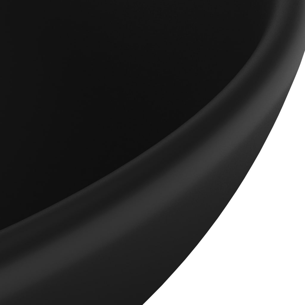 vidaXL Luxusní umyvadlo kulaté matné černé 32,5 x 14 cm keramické