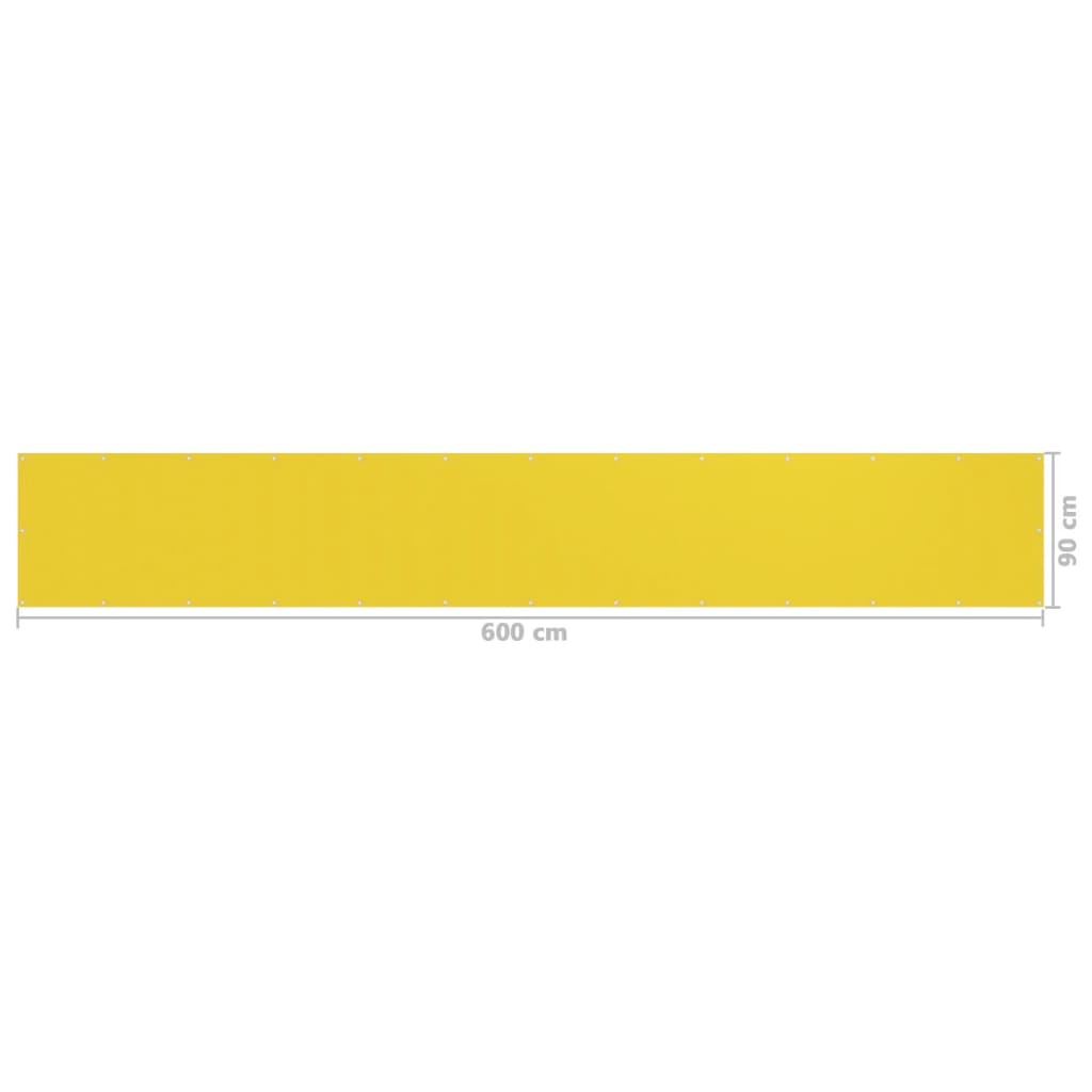 vidaXL Balkonová zástěna žlutá 90 x 600 cm HDPE