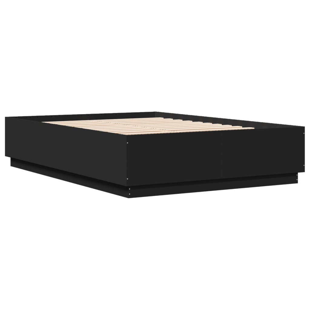 vidaXL Rám postele s LED osvětlením černý 160x200 cm kompozitní dřevo