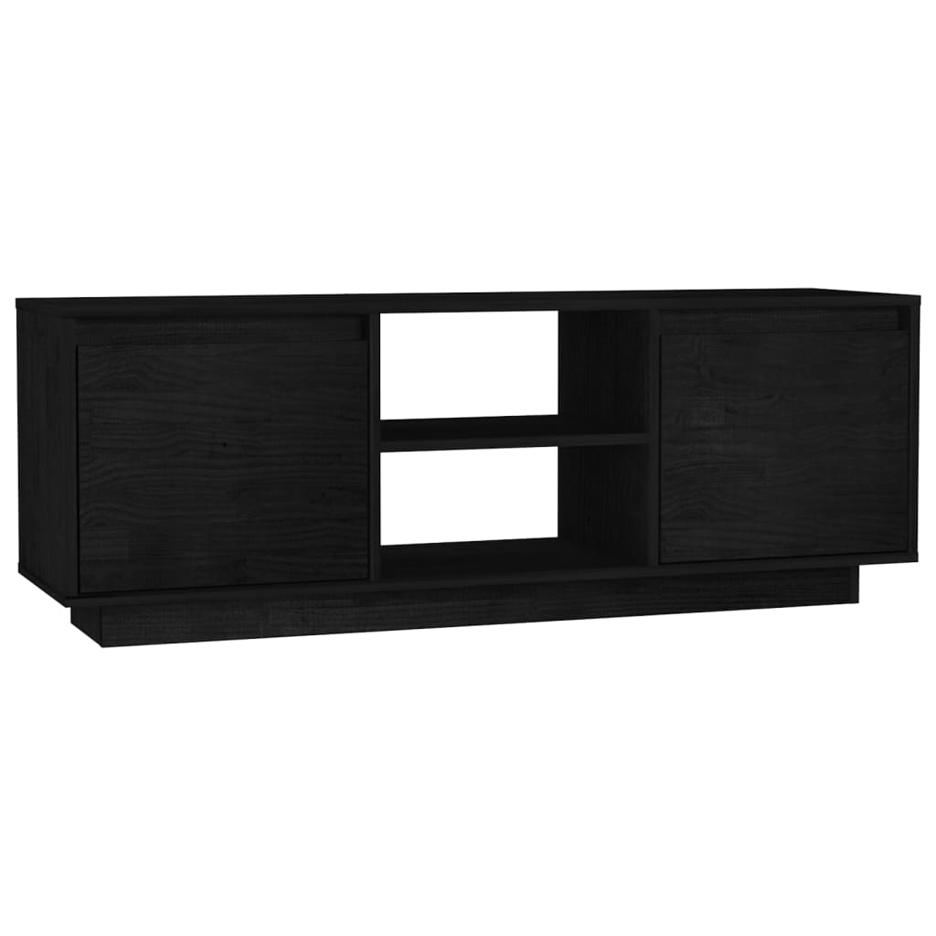vidaXL TV stolek černý 110 x 30 x 40 cm masivní borové dřevo