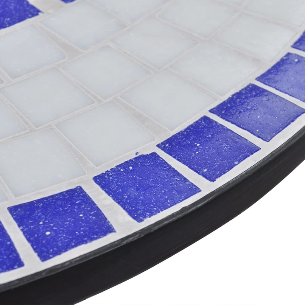 vidaXL Bistro stolek modrý a bílý 60 cm mozaika