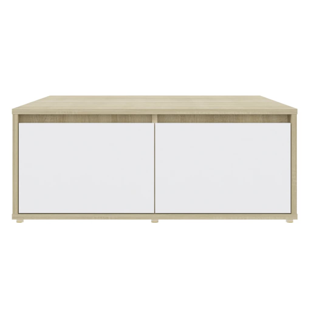 vidaXL Konferenční stolek bílý dub sonoma 80 x 80 x 31 cm dřevotříska