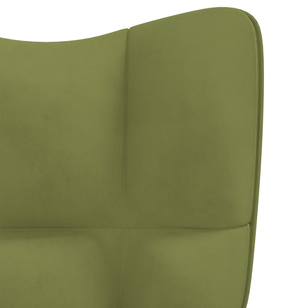 vidaXL Houpací křeslo se stoličkou světle zelené samet