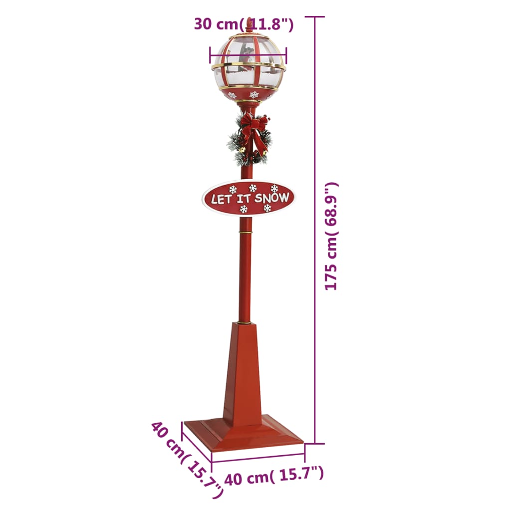 vidaXL Vánoční pouliční lampa se Santou 175 cm LED