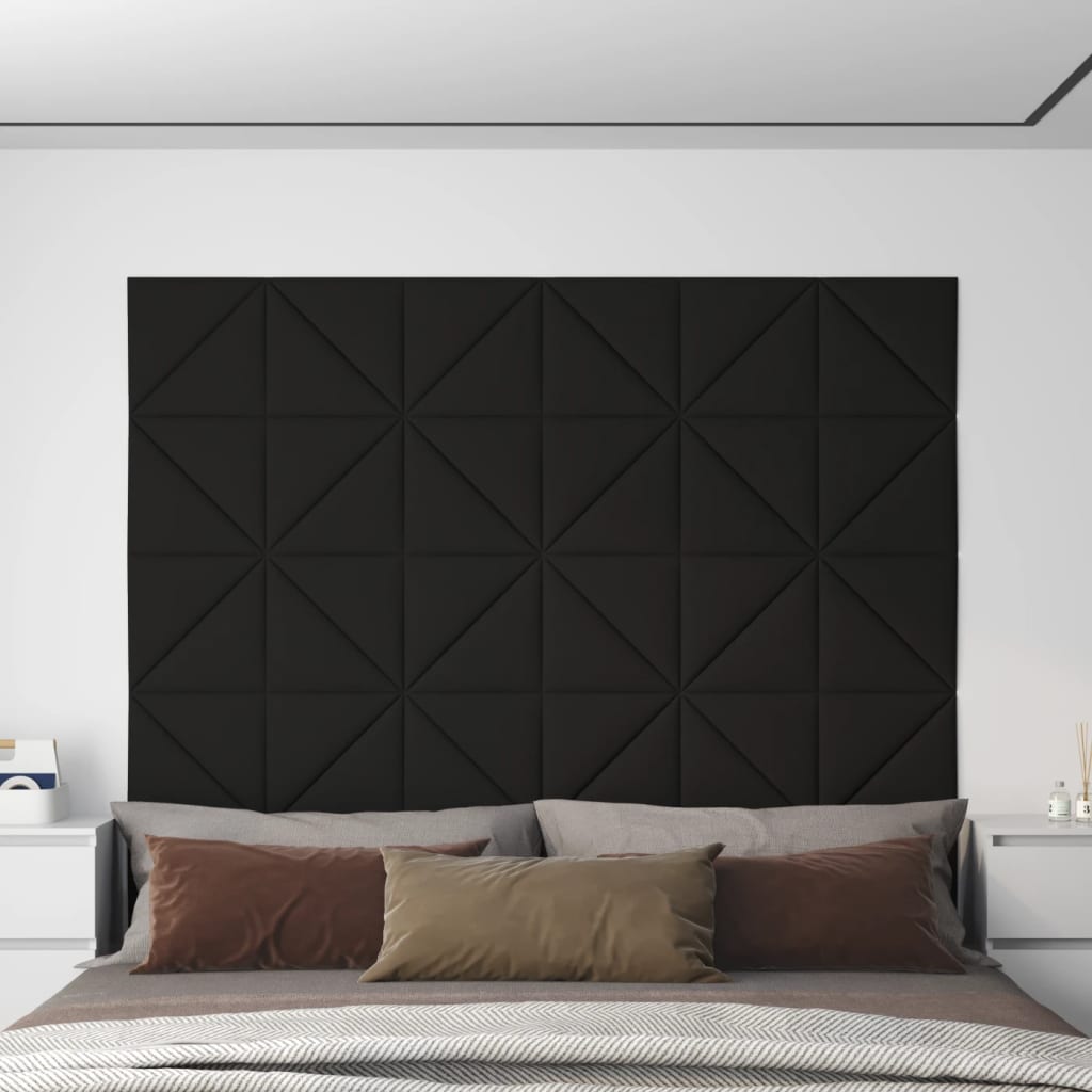 vidaXL Nástěnné panely 12 ks černé 30x30 cm textil 0,54 m²