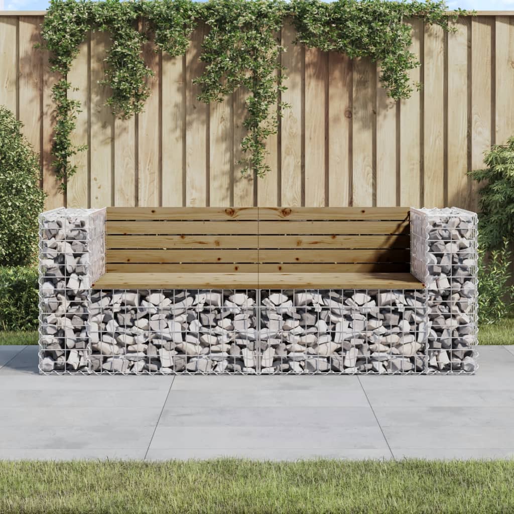 vidaXL Zahradní lavice gabionový design 184x71x65,5 cm borové dřevo
